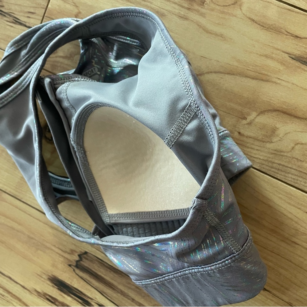 Fila rainbow stripe Sports Bra front zip size XS holographic - Picture 10 of 10